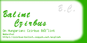 balint czirbus business card